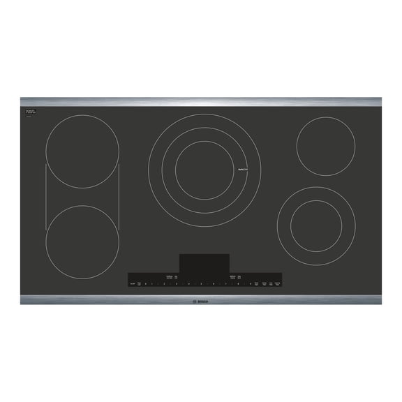 Bosch Benchmark Series NETP668SUC - Induction cooktop - 5 hobs - Niche - width: 34.8 in - depth: 19.9 in - with stainless steel trims - black/stainless steel