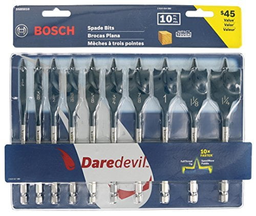Bosch DSB5010 Daredevil 10 Piece Standard Spade Bit Set Walmart