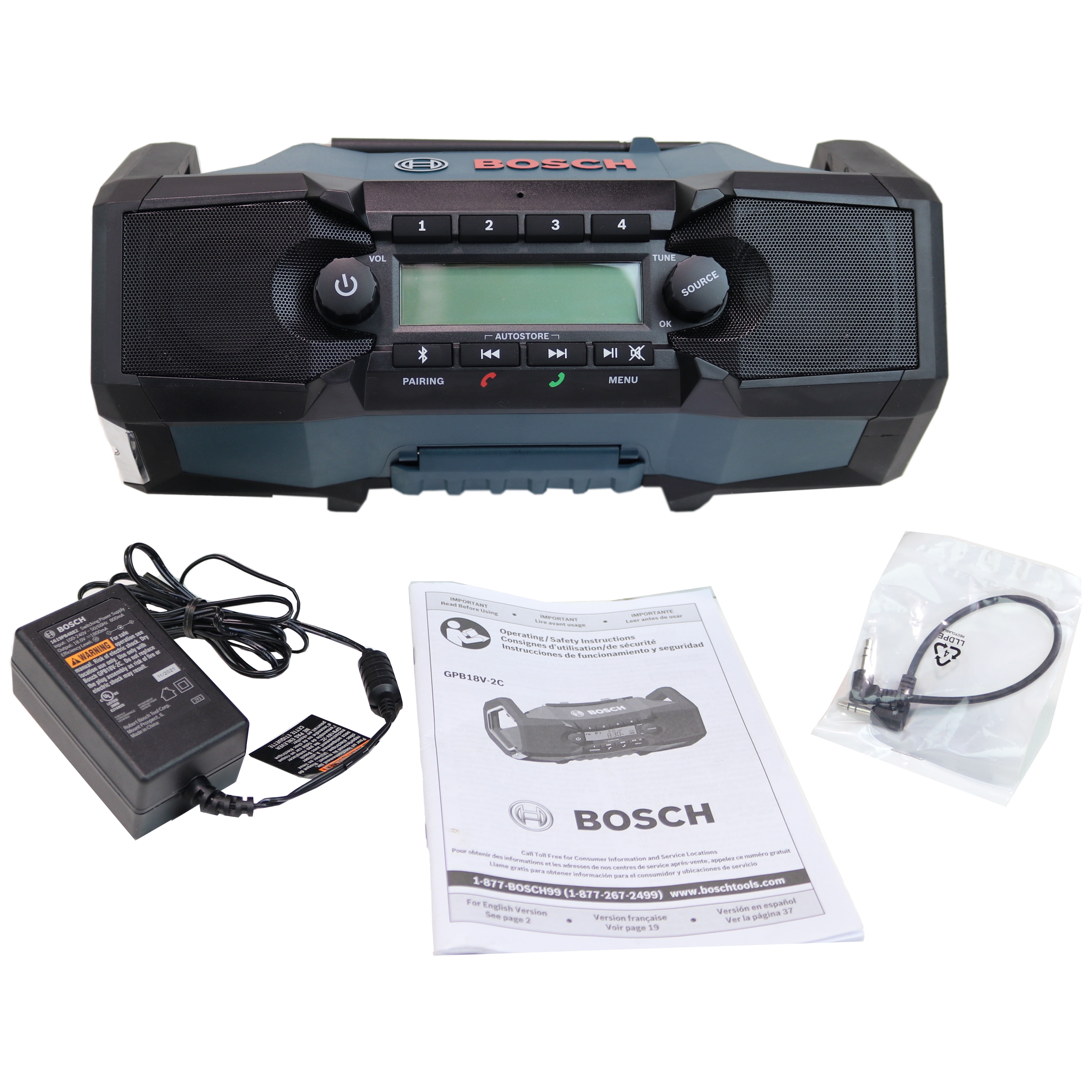 Bosch GPB18V-2CN-RC 18V Compact Jobsite Radio with Bluetooth Bosch GPB18V-2CN-RC 18V Compact Jobsite Radio with Bluetooth