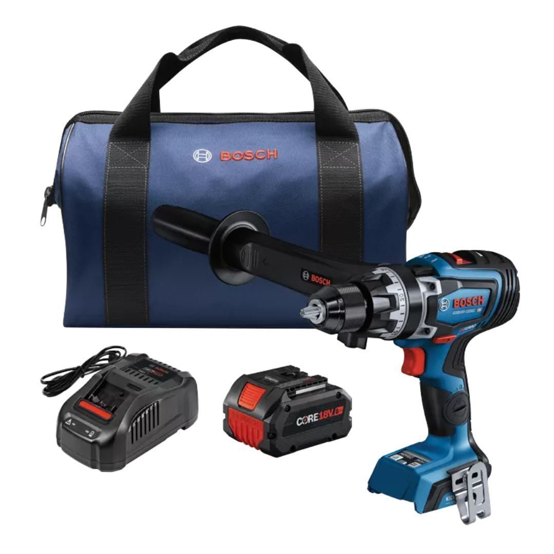 Bosch GSB18V-1330CB14 Professional 18V Profactor Hammer Drill and Driver with Biturbo Brushless Technology, Kickback Control, and Onboard User Interface