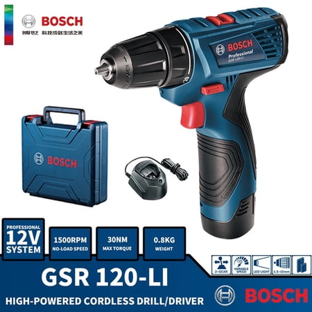 Bosch GSR120-Li Cordless Driver Handheld Electric Screwdriver 12V Lithium Drill Household Power Tool Screwdriver With Battery
