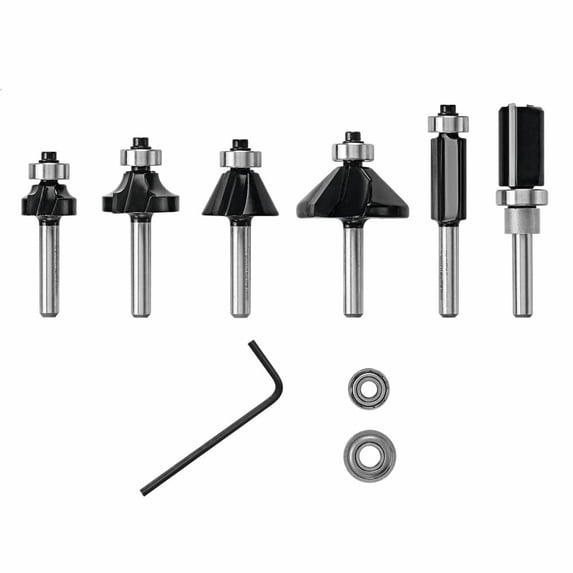 Bosch Genuine 6 pc. Carbide-Tipped Trim and Edging Router Bit Set - RBS006TES