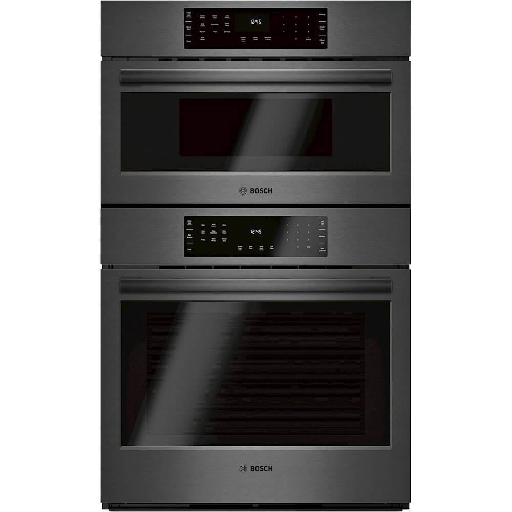 Bosch HBL8743UC 30 inch Black Stainless Electric Convection Wall Oven with Microwave