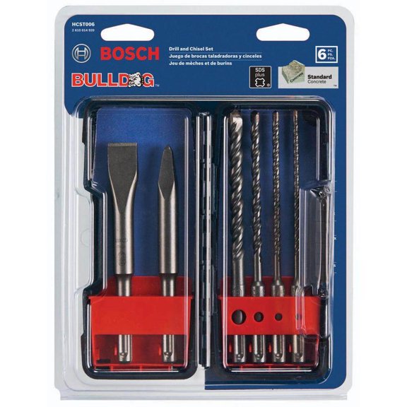 Bosch HCST006 SDS-plus Masonry Trade Bit Set Chisels & Carbide 6-piece Bulldog S