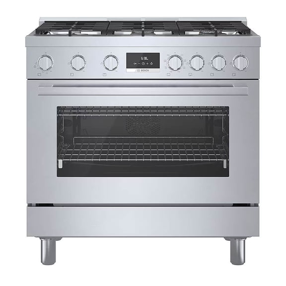 Bosch HDS8655U 3.7 Cu. Ft. 800 Series Stainless Freestanding Dual Fuel Convection Range