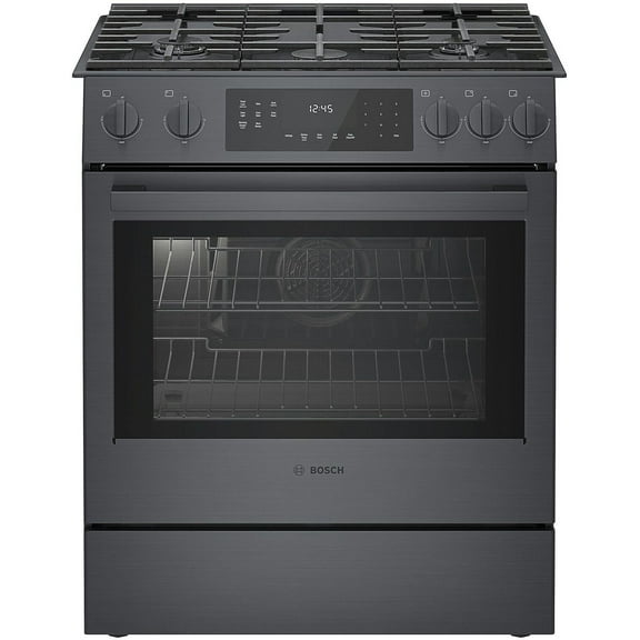 Bosch Hgi8046uc 800 Series 30" Wide 4.8 Cu. Ft. Slide In Gas Range - Black Stainless Steel
