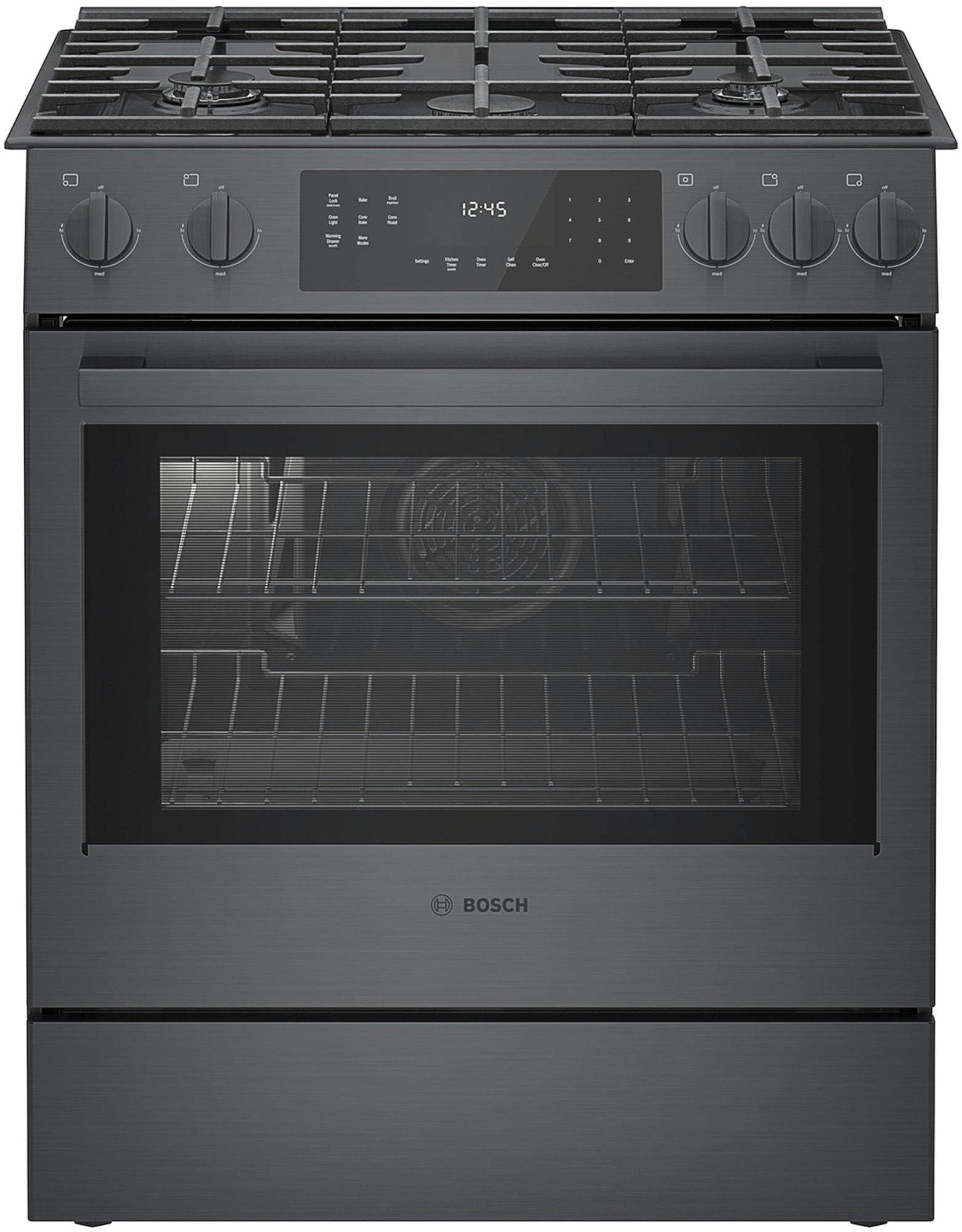 Bosch Hgi8046uc 800 Series 30" Wide 4.8 Cu. Ft. Slide In Gas Range - Black Stainless Steel