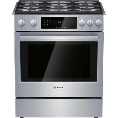 Bosch - 800 Series 4.8 Cu. Ft. Self-Cleaning Slide-In Gas Convection Range - Stainless steel