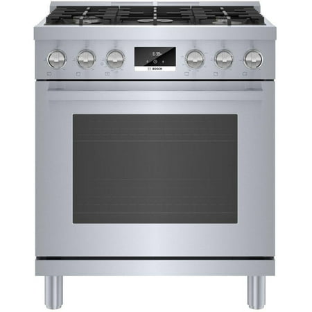 Bosch - 800 Series 3.7 cu. ft. Freestanding Gas Convection Range with 5 Dual Flame Ring Burners - Stainless steel
