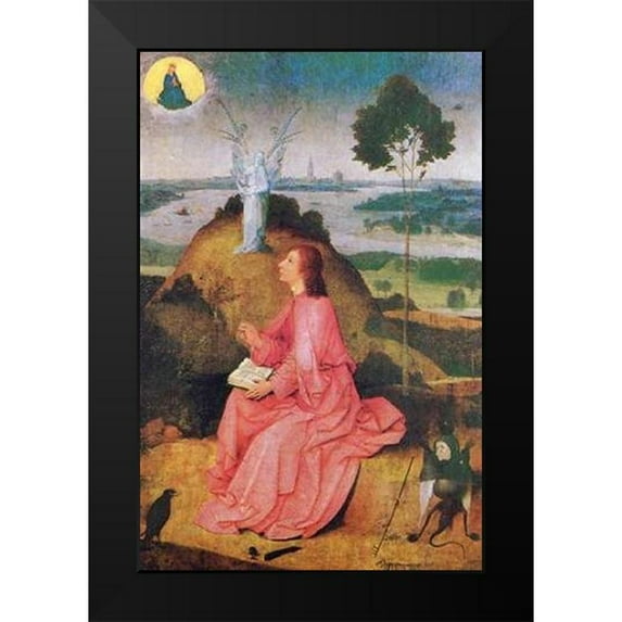 Bosch, Hieronymus 17x24 Black Modern Framed Museum Art Print Titled - St John The Evangelist On Patmos