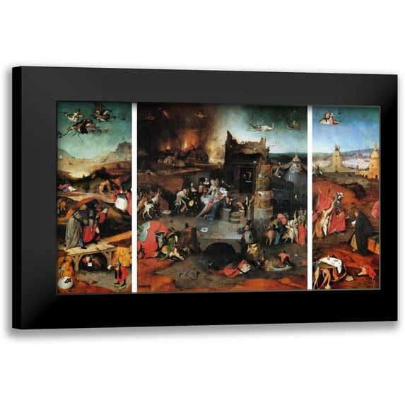 Bosch, Hieronymus 18x12 Black Modern Framed Museum Art Print Titled - The Temptation Of St Anthony