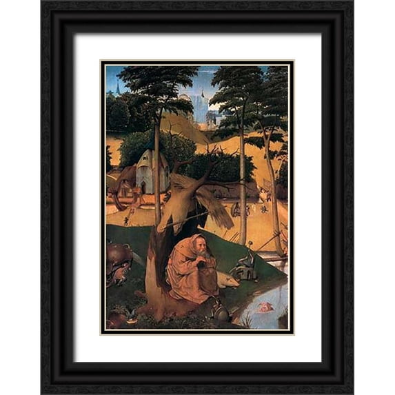 Bosch, Hieronymus 23x32 Black Ornate Wood Framed with Double Matting Museum Art Print Titled - Saint Anthony