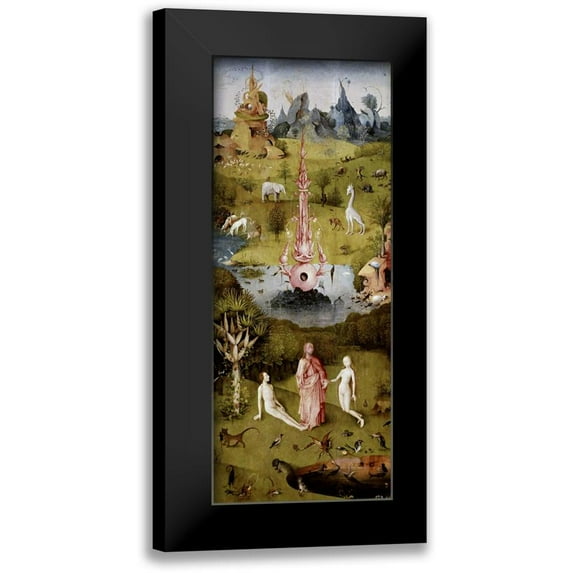 Bosch, Hieronymus 8x14 Black Modern Framed Museum Art Print Titled - Garden of Earthly Delights - Detail Left Panel