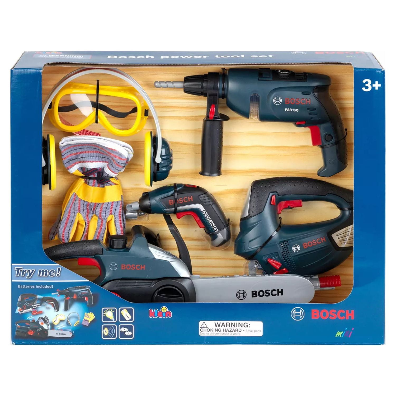 Bosch Klein Power Tool Set Safety Accessories Pretend Play Tool Kids Junior SM8 08134 - Walmart.com