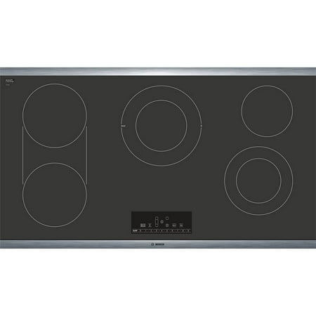 Bosch - 800 Series 36" Built-In Electric Cooktop with 5 elements and Stainless Steel Frame - Black/silver