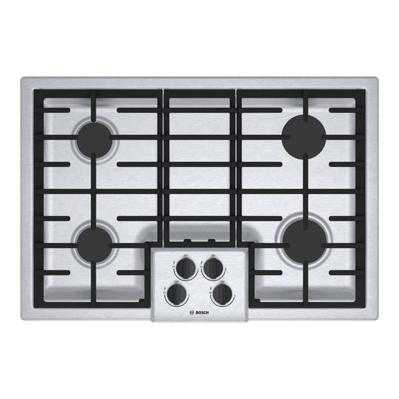 Bosch NGM5056UC - Gas cooktop - 4 hobs - width: 31 in - depth: 21.3 in - stainless steel
