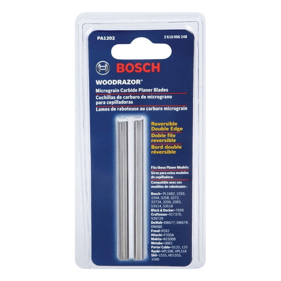 Bosch PA1202 Pair of Woodrazor Tungsten Carbide Planer Blades