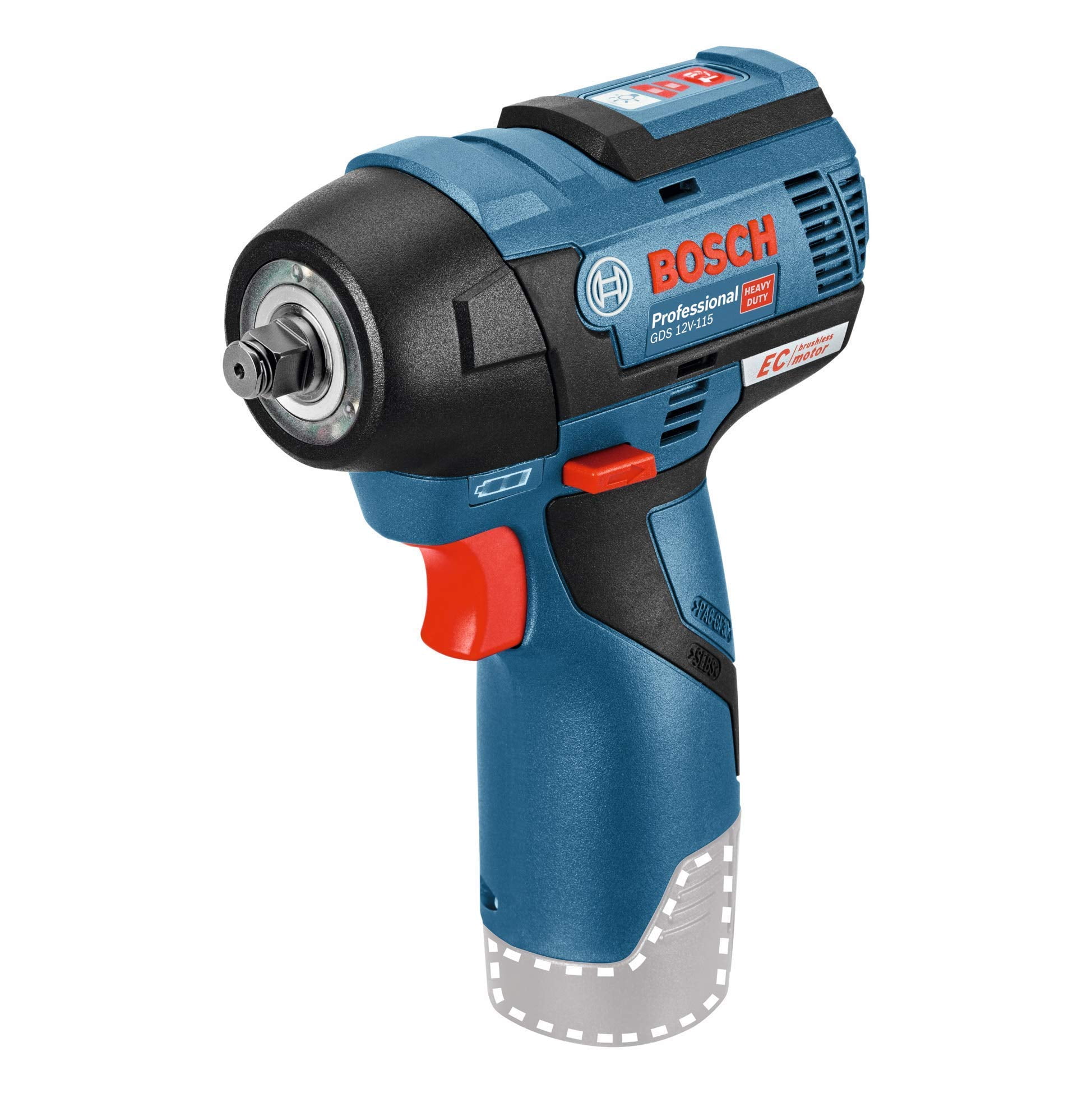 Bosch Professional 12V System GDS 12V-115 cordless impact driver (max. torque 115 Nm, impact ra