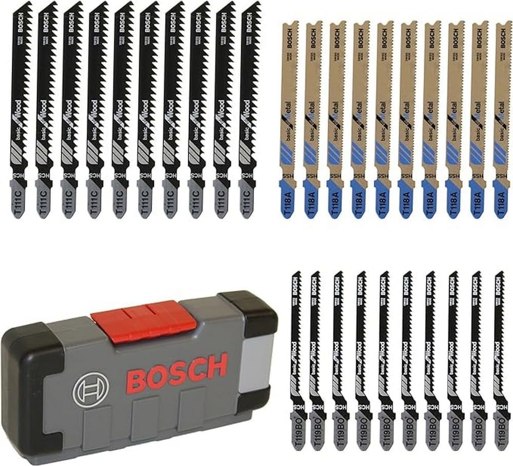 Bosch Professional 2607010903 30-Piece Basic for Wood and Metal Jigsaw Blade Set (for Wood and