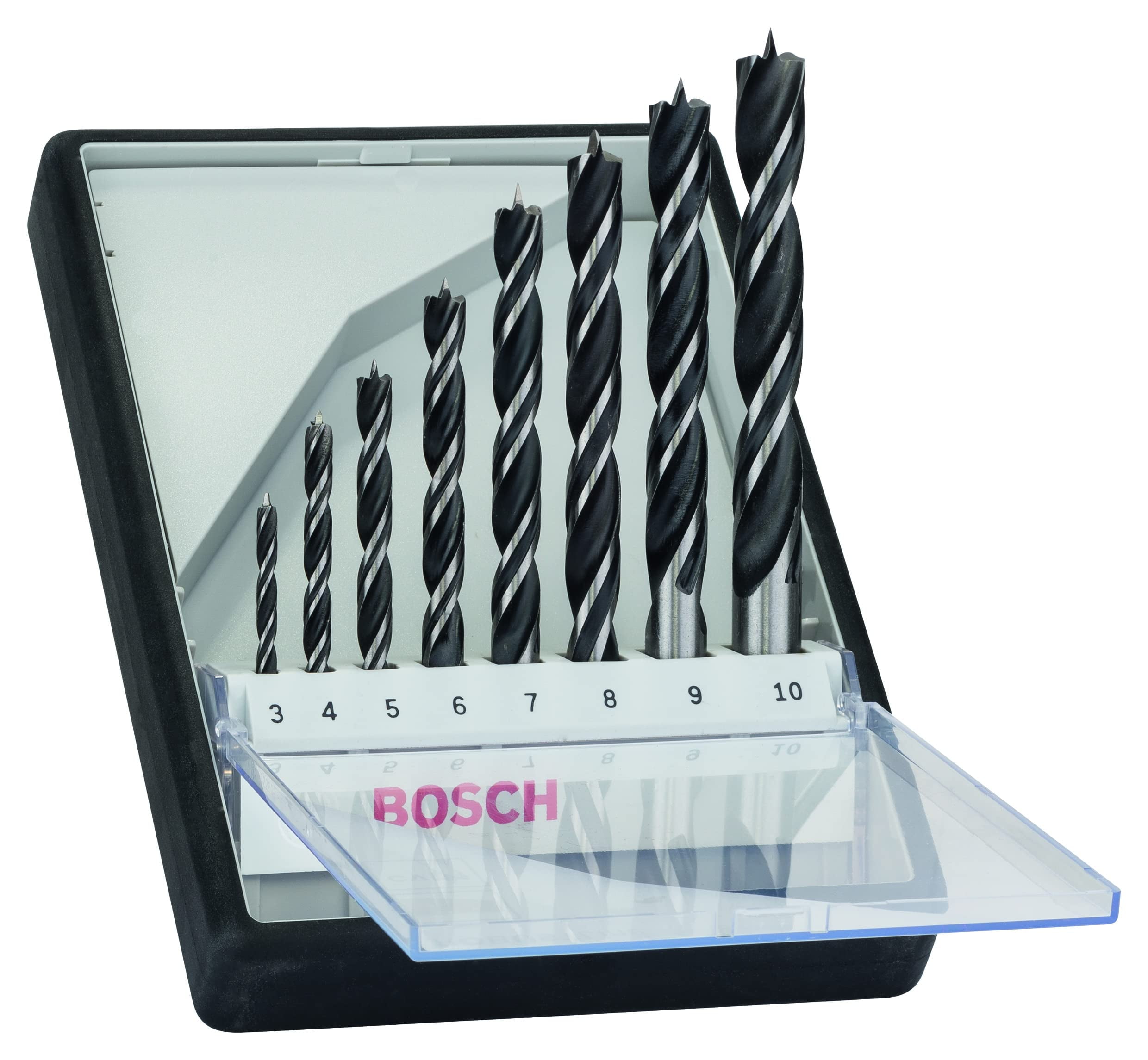 Bosch Professional 8 pcs. Brad Point Drill Bit Set (for wood, Ø 3 - 10 mm, accessories rotary d