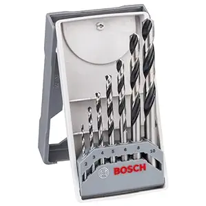 Bosch Professional High Speed Steel, Straight 7 Pc Metal Drill Bits Set, With Hss-Pointteq Bits, 2Mm, 3Mm, 4Mm, 5Mm, 6Mm, 8Mm & 10Mm
