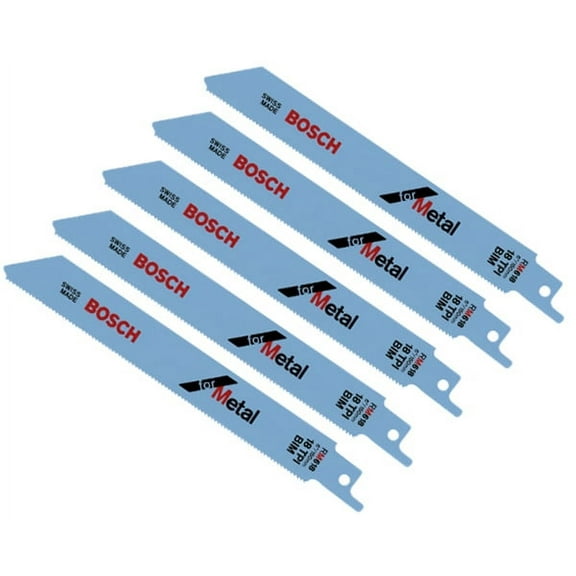 Bosch RM618 6-Inch 18T Metal Cutting reciprocating Saw Blades - 5 Pack