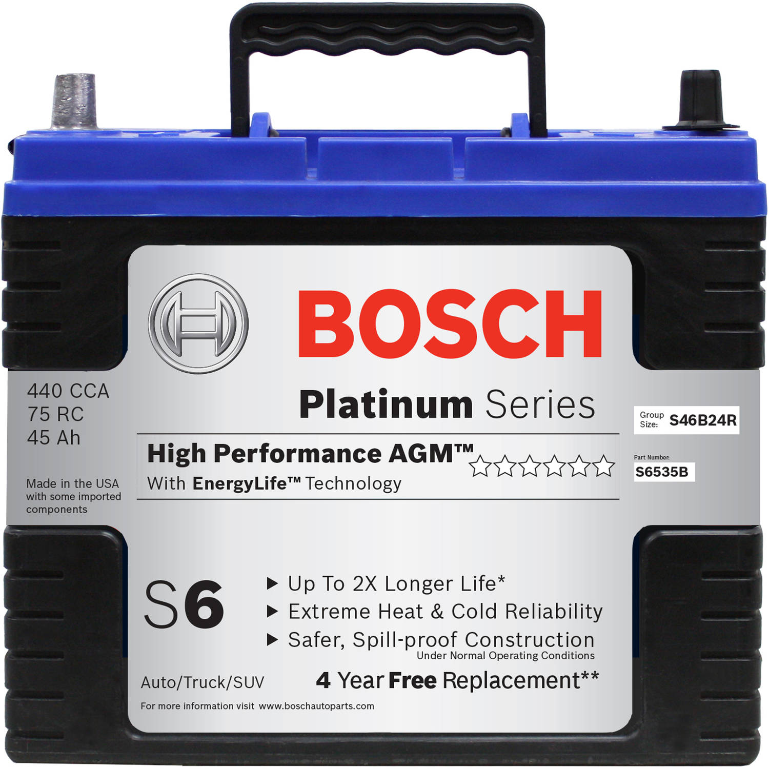 Bosch S6535B S6 Flat Plate AGM Battery - image 1 of 4