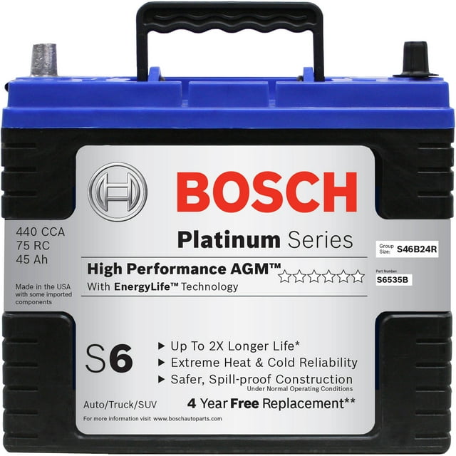 Bosch S6535B S6 Flat Plate AGM Battery