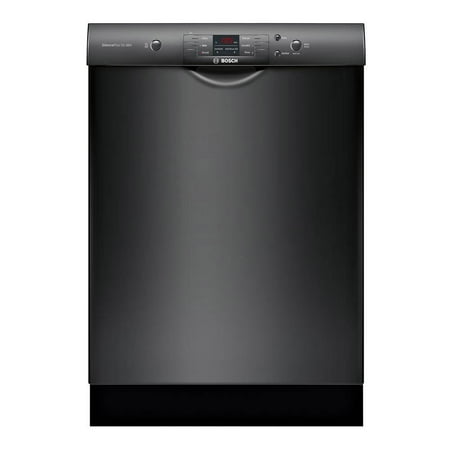 Bosch - 100 Series 24" Front Control Built-In Dishwasher with Stainless Steel Tub - Black