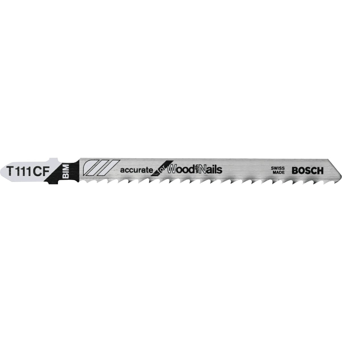 Bosch T111CF 5 pc. 4 in. 8 TPI Accurate for Wood with Nails T-Shank Jig Saw Blades