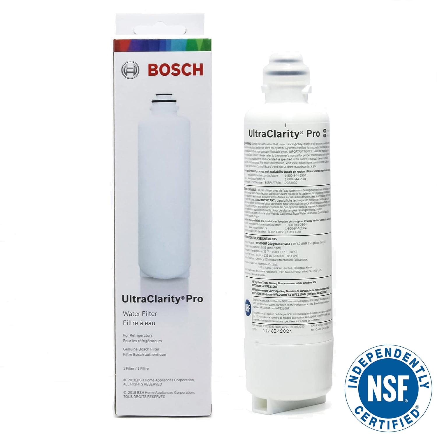 Bosch UltraClarity Pro Water Filter, BORPLFTR50,BORPLFTR55, RA450022