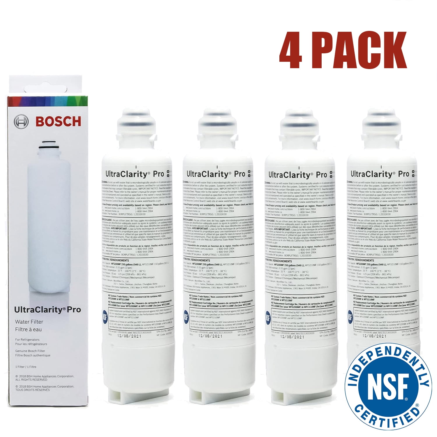 Bosch UltraClarity Pro Water Filter, BORPLFTR50,BORPLFTR55, RA450022