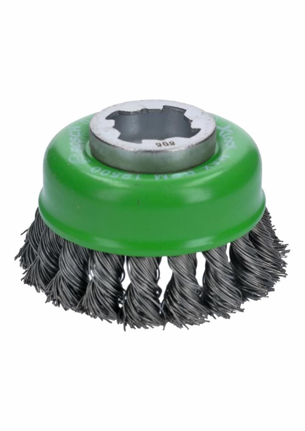 Bosch 3 Inch Wheel Dia. X-Lock Arbor Stainless Steel Knotted Wire Single Row Cup Brush