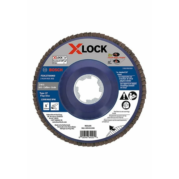 Bosch X-Lock Flap Discs 5In - 60 Grit