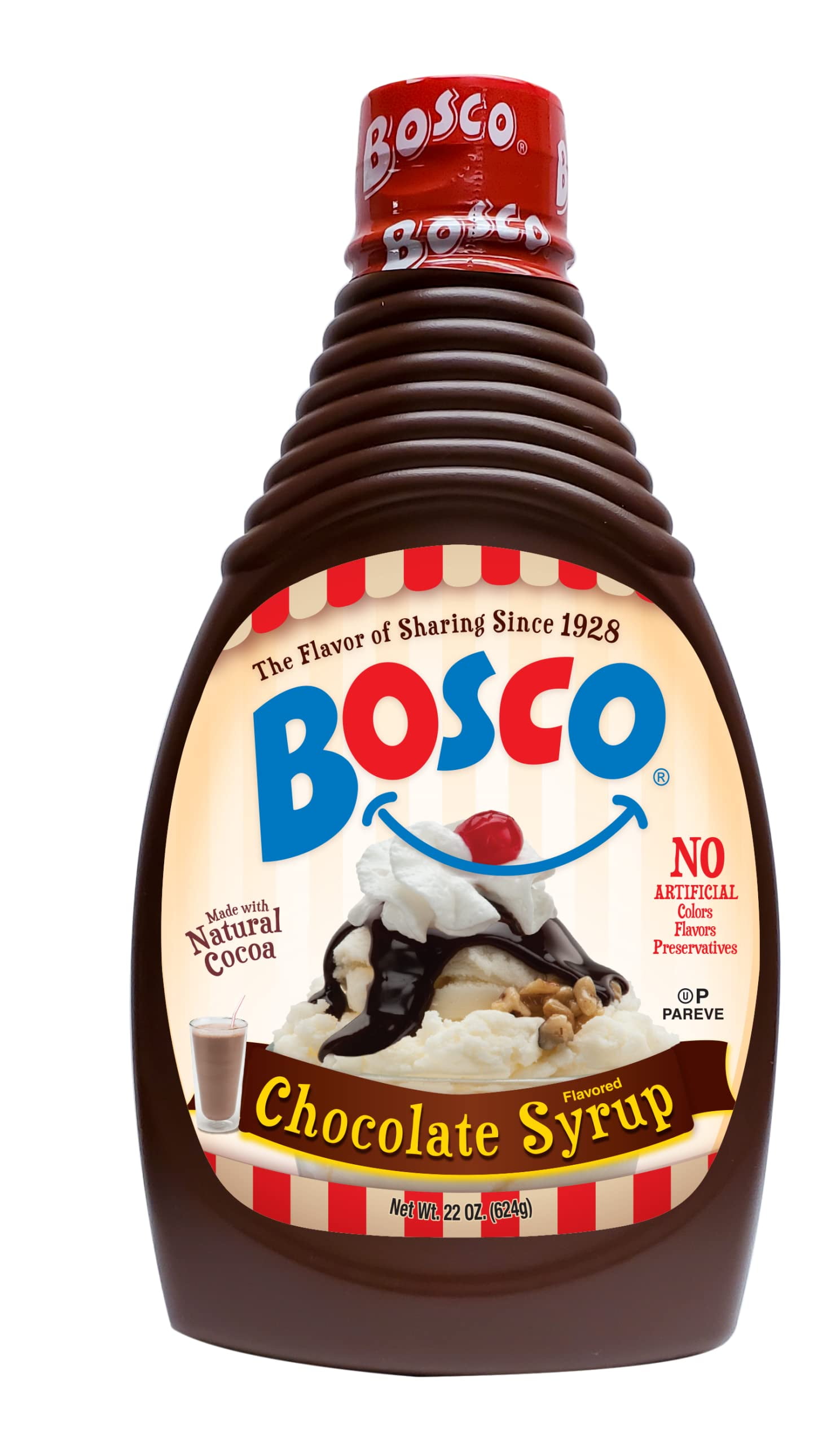 Bosco Chocolate Syrup, 22oz Kosher for Passover No Fructose Corn