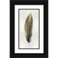 thumbnail image 1 of Bosco, Julia 11x18 Black Ornate Wood Framed with Double Matting Museum Art Print Titled - Gold Feather on Silver II, 1 of 4