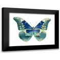 thumbnail image 1 of Bosco, Julia 14x12 Black Modern Framed Museum Art Print Titled - Butterfly in Aqua I, 1 of 5