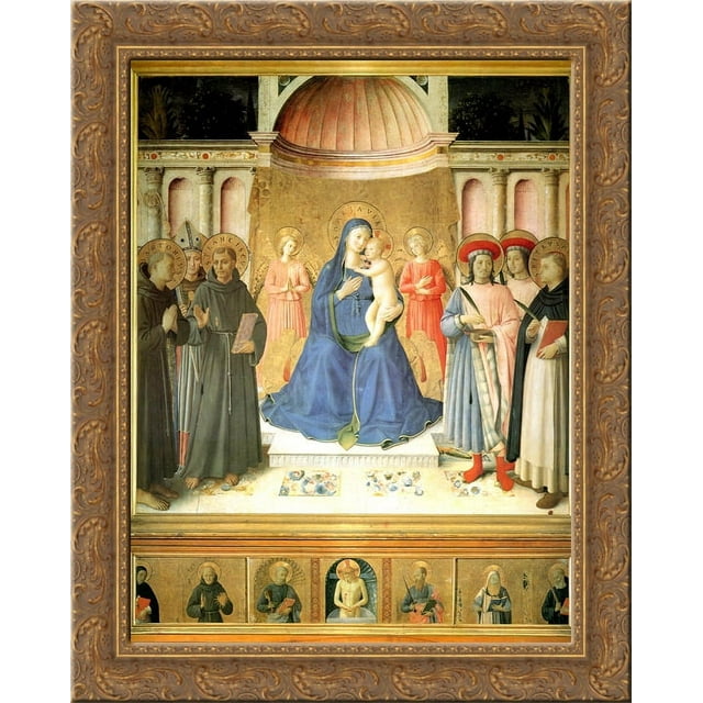 Bosco Ai Frati Altarpiece 24x20 Gold Ornate Wood Framed Canvas Art By 