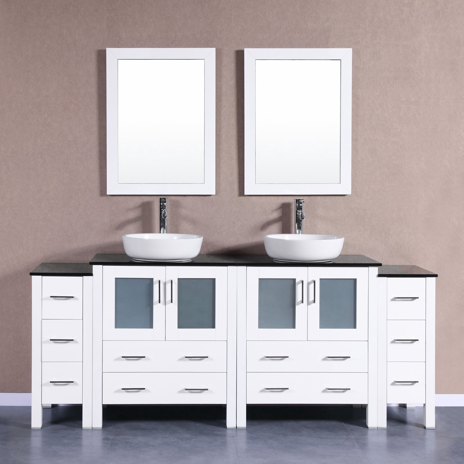 Bosconi Double Bathroom Vanity with Oval Vessel Sinks - Walmart.com