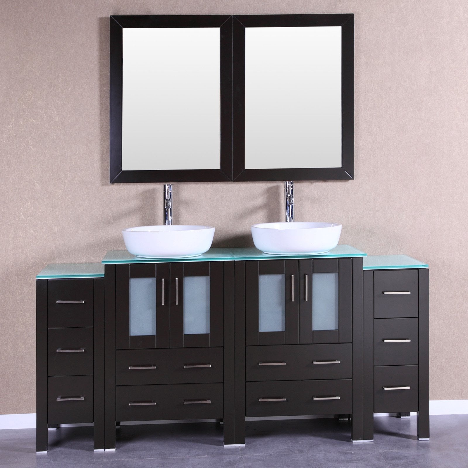 Bosconi Double Bathroom Vanity with Oval Vessel Sinks - Walmart.com