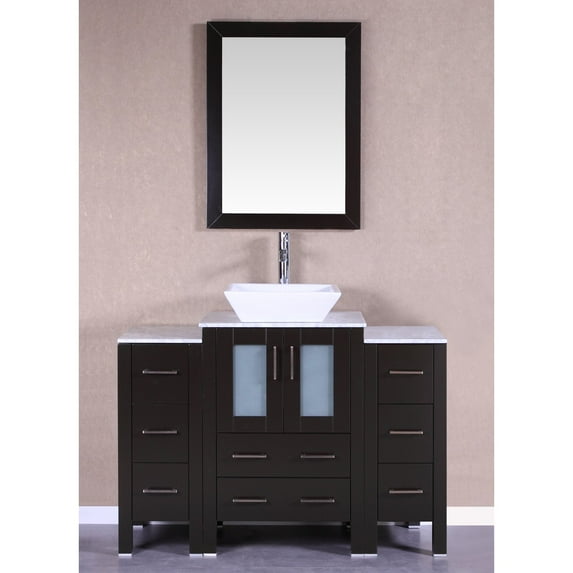 Bosconi Marble Countertop Single Bathroom Vanity