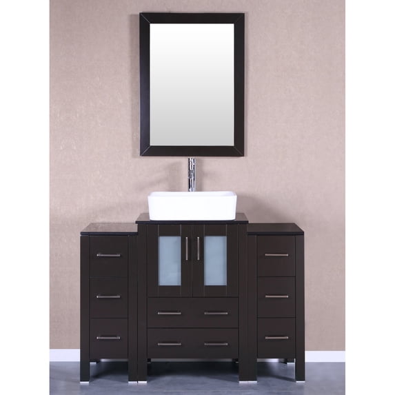 36" Bosconi AB124RCBG1S Single Vanity-Color:Espresso,Finish:Brushed Nickel