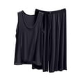 thumbnail image 1 of Bosfbaoi 2 Piece Sets For Women Plus Size Modal Pajama Set V-Neck Sleeveless Top Wide Leg Capri Pants Loungewear Set, 1 of 5
