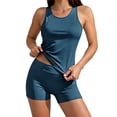 thumbnail image 1 of Bosfbaoi 2-Piece Swimsuit for Women Solid Tankini Womens Swimsuits Racerback Tank Top Boyshort Bathing Suits, 1 of 9