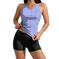 thumbnail image 1 of Bosfbaoi 2-Piece Swimsuit for Women Striped Tankini Womens Swimsuits Racerback Tank Top Boyshort Bathing Suits, 1 of 9