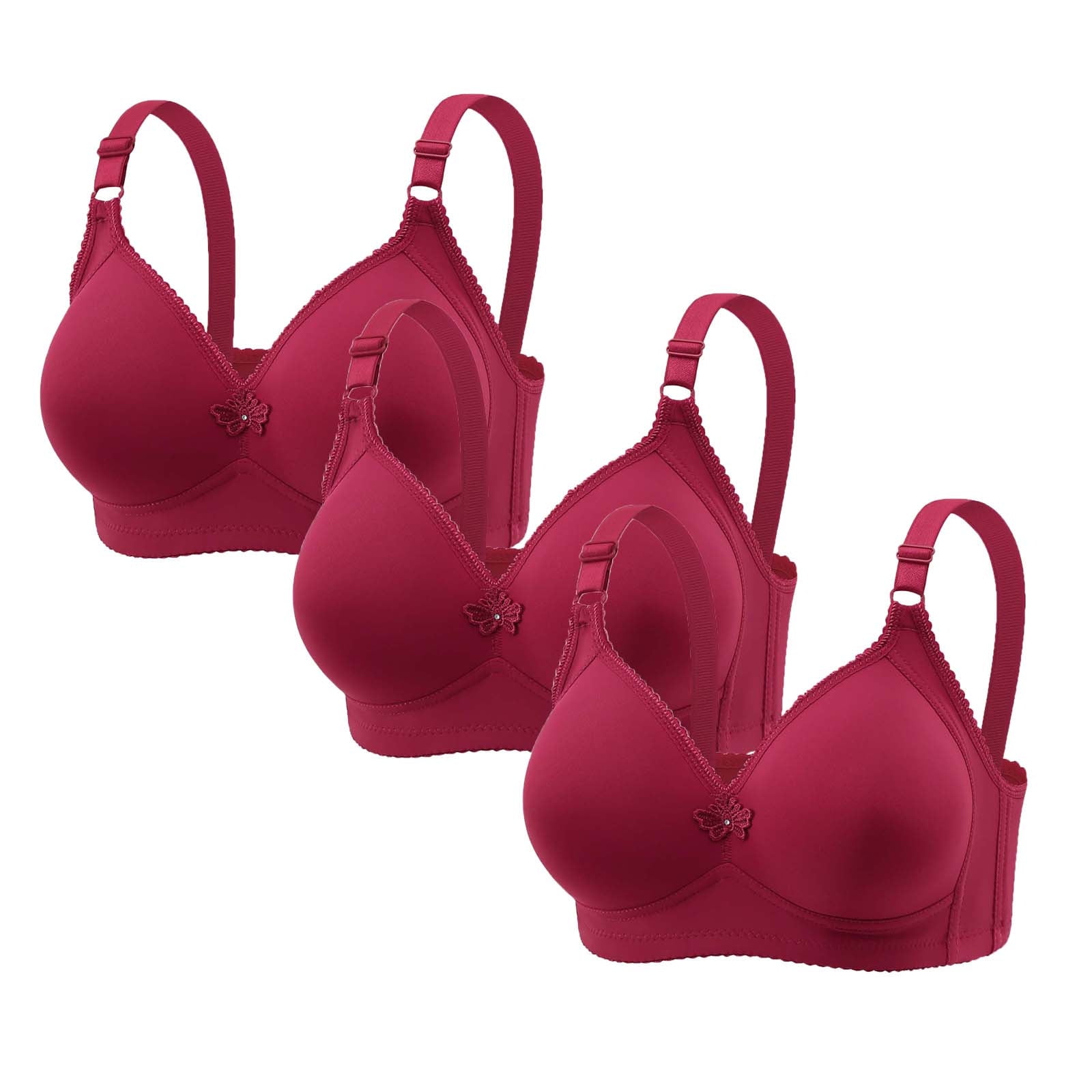 Bosfbaoi 3PC Bras For Women Solid Color Plus Size Underwear Seamless ...