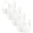 thumbnail image 1 of Bosfbaoi 4PC Plus Size Sports Bra for Women Front Hook Closure Adjustable Wide Straps Mesh Back Wirefree Post Surgery Recovery Bra, 1 of 8