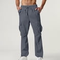thumbnail image 1 of Bosfbaoi Cargo Work Pants for Men - Elastic Waist Pants, 6 Pockets, Lightweight, Breathable, Comfortable, Sweatpants Perfect for Work, 1 of 9