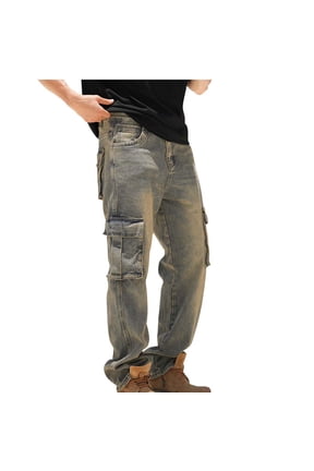 Cargo Work Pants with Reinforced Pockets & Knees, Durable Cotton/Polyester Blend, Ideal Pants for Construction, Factory, Warehouse Use