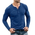 thumbnail image 1 of Bosfbaoi Henley Shirts for Men Long Sleeve Heather Slub Knit Button Placket Slim Fit Casual Top, 1 of 5